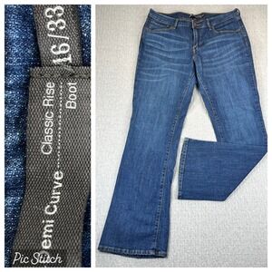 Levis Bootcut Classic Curve Demi Dress Jeans Women 16/33X31 1/2 Blue medium wash